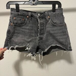 Women's Levi’s Black/Dark Gray Denim Shorts
